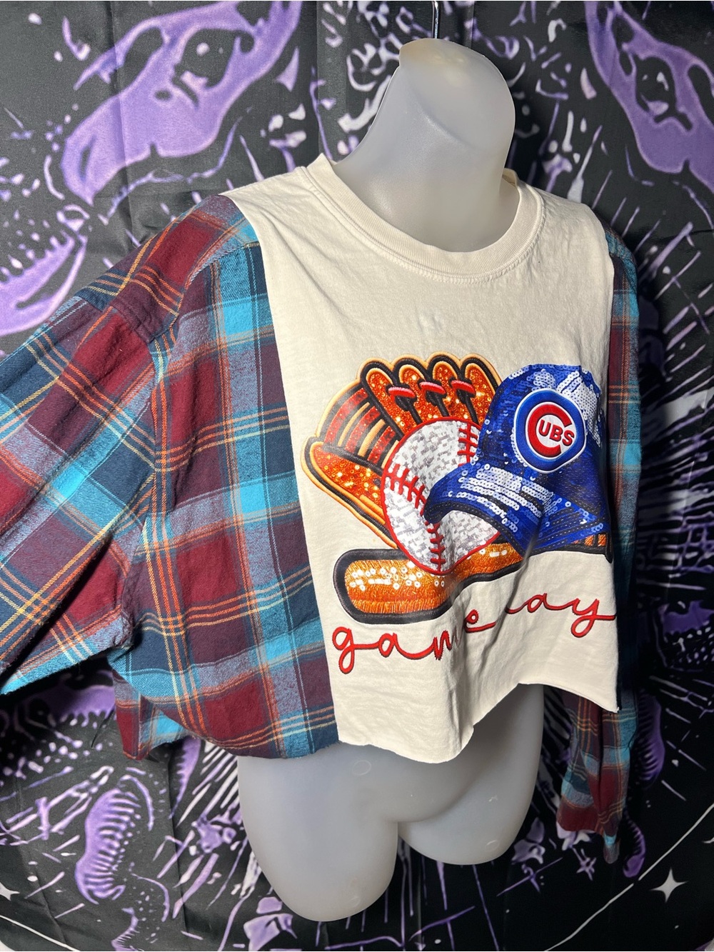 NWOT Up cycled one of a kind Comfort Colors White Crewneck Women's Top